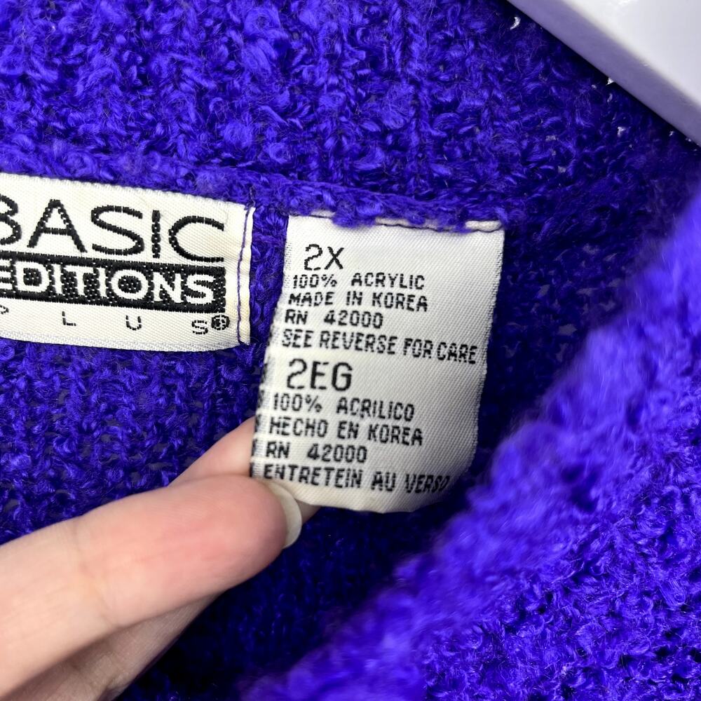 90s Vintage Basic Editions Plus Long Sweater With… - image 4